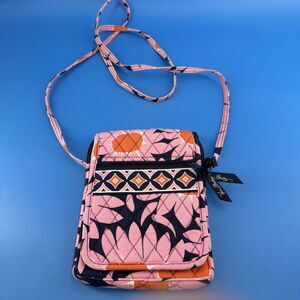 NEW Vera Bradley Mini Hipster Loves Me Pink Blue Flower Cross Body Purse Bag